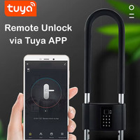 Serrure de sécurité électronique intelligente en forme de U Tuya pour porte en verre APP empreinte digitale mot de passe clé d'accès carte mémoire cadenas