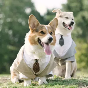 Cậu bé con chó quần áo TUXEDO Poodle schnauzer Corgi Shiba Inu Husky Labrador Vàng Retriever Lớn con chó lớn quần áo đám cưới phù hợp với