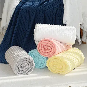 Klasse A geprägte Plain Colors Polyester Doudou Bebe super weiche Bohnen decke Stoff Samt Mütze Home Textil Minky Stoff/