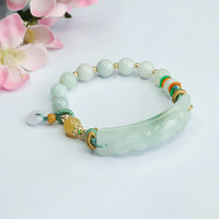 Bracelet en jade vert naturel en gros, bijoux de mode, bracelet en jadéite de Birmanie, bracelet rond en jade de Myanmar