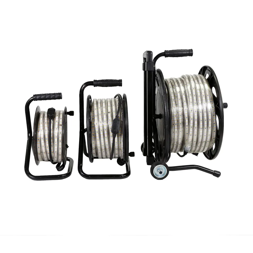220v Drum Working Light Construction Site Outdoor Use Waterproof IP65 6500K 2700k 4500K RGB 50M/ROLL Flex LED Strip Light