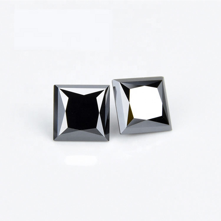 Производитель SICGEM Moissanite, необычный Непрозрачный черный Муассанит, Алмазный Муассанит, драгоценный камень для принцессы, квадратный свободный мосанит