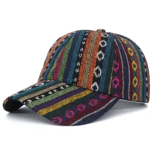 Gorra de béisbol Bohemia al por mayor para mujer/hombre verano al aire libre protector solar lengua de pato sombrero ajustable tela de poliéster sombrero para el sol