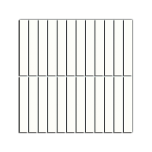 Mosaïque en céramique blanche glacier de 22x145mm-Tuile linéaire verticale pour mur caractéristique et chronologie de l'école-Dispositions sûres et préconçues pour les enfants - Product Image 2