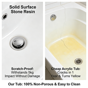 Bañera Acrílica Ovalada Blanca Independiente, Moderna, Ecológica, con 10 Jets, Garantía de 5 Años, Remodelación de <span class=keywords><strong>Baño</strong></span> de Lujo - Product Image 4