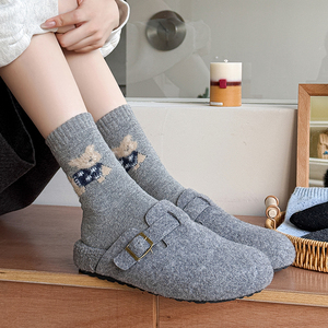 Calcetines Japoneses <span class=keywords><strong>de</strong></span> Lana con Dibujos Animados <span class=keywords><strong>de</strong></span> Cachorros, Calcetines Cálidos <span class=keywords><strong>de</strong></span> Longitud Media para Otoño e Invierno para Mujer - Product Image 6