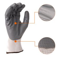 Guantes de Protección con Palma Recubierta de Nitrilo Suave, Certificación EN388, Agarre Firme, Ligeros, para Reparación y Ensamblaje Mecánico