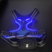 Harnais pour chien à 3 modes lumineux sans traction, réfléchissant, respirant, résistant, grand service tactique d'entraînement, harnais pour chien personnalisé