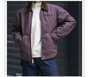 แจ็คเก็ตผู้ชายสไตล์วินเทจแบบดิสเทรส ผ้าดั๊กแคนวาส บุซับใน ทรงเดทรอยต์ สำหรับทำงานในฟาร์ม - Product Image 5