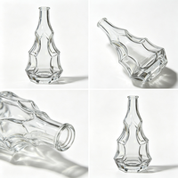 Bouteille de liqueur en verre géométrique à facettes de 500 ml, OEM, marque privée, base lourde, bouchon en liège, gravure, marquage à chaud pour Tequila Whisky