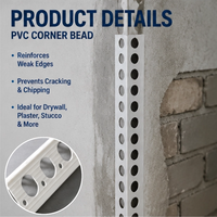 Profil de protection d'angle en PVC pour cloison sèche, robuste, haute résistance, résistant aux UV, pour intérieur et extérieur, protection des murs