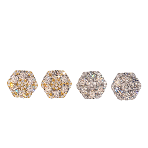 ต่างหูมอสซาไนต์รูปดอกไม้ Lurba Jewels ทรงบริลเลียนต์คัท ประดับเพชรแบบ Pave Setting เงินแท้ 925 ชุบโรเดียม สำหรับเด็ก ได้รับการรับรอง GRA - Product Image 1