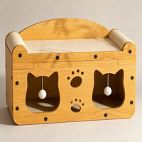 Arbre à chat moderne de luxe, tour à chat d'intérieur, griffoir, maisonnette pour chat, jouet en carton, 1 niveau, assemblage facile