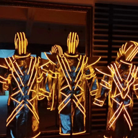 Discothèque RGB Smart Pixels LED Robot Costume Costume Vêtements Costume Vêtements Lumineux pour la fête Scène Danse Performance