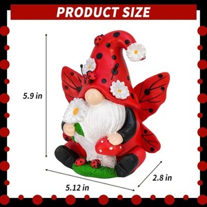 Witt Ladybug Garden Gnome Statue <strong>Seven</strong> Star <strong>Dwarf</strong> Microlandscape Decoration Resin Crafts Decorative Potted Design - Product Image 4