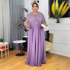 <span class=keywords><strong>Robe</strong></span> de soirée en mousseline de soie grande taille avec appliques et manches évasées pour femmes, <span class=keywords><strong>robe</strong></span> de <span class=keywords><strong>demoiselle</strong></span> <span class=keywords><strong>d</strong></span>'<span class=keywords><strong>honneur</strong></span> ajustée pour les fêtes - Product Image 2