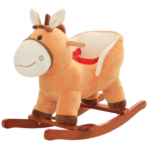 ม้าโยกวัวลาไม้นุ่มน่ารักทำจากไม้ - Product Image 1