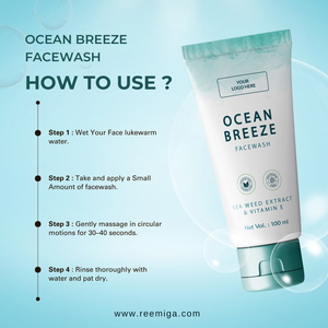 OCEAN BREEZE GEL FACEWASH ASTRINGENT for ALL <b>SKIN</b> TYPES Whitening Deep <b>Cleansing</b> & Oil Control - Product Image 5