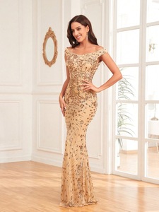Robe de soirée élégante et formelle, coupe sirène, robe de bal en sequins de haute qualité pour femmes - Product Image 3