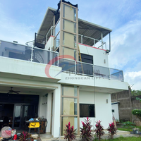 Ascenseur résidentiel extérieur pas cher de 2 à 4 étages, 5 personnes, ascenseur pour maison, villa, avec gaine en verre