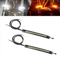 Set 2 buah lampu indikator flash cincin 36LED lampu sinyal belok sepeda motor lampu peringatan flash kuning putih