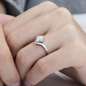 Messi Jewelry MSR-1771 925 <b>Silver</b> Princess Cut <b>Solitaire</b> <b>Ring</b> Fashion <b>Rings</b> Lab Grown Diamond <b>Ring</b> Engagement <b>Ring</b> - Product Image 6