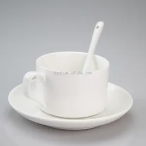 Topjlh 2024 개인화 된 그림 5 온스 커피 머그잔 승화 세라믹 머그잔 숟가락과 접시 열 전달 컵