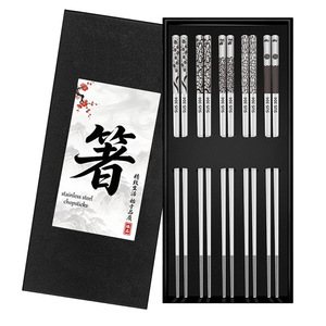 ตะเกียบสแตนเลส 304 กันลื่น ป้องกันความร้อน สำหรับใช้ในครัวเรือน รูปทรงสี่เหลี่ยม ดีไซน์สร้างสรรค์ พร้อมโลโก้ ขายดี - Product Image 5