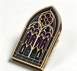 Boîte à bijoux gothique en velours, boîte cadeau en forme de fenêtre de cathédrale, boîte à bagues en velours noir pour mariage, Halloween, Saint-Valentin - Product Image 3