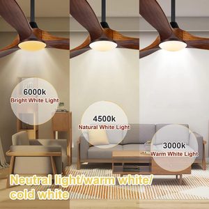 42 "52" 60 "Inch 3 Màu Sắc Kích Thước Lớn Sao Chép Gỗ Lưỡi Lớn Luồng Không Khí Quạt Trần Với Ánh Sáng Gia Đình Thương Mại Trang Trí Nội Thất Fan Ánh Sáng Đèn - Product Image 3