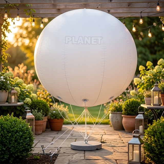 Large Advertising Floating PVC Sphere Ball Inflatable Sky Helium Balloon With LED Light