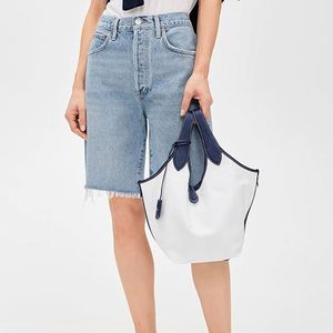 <b>Medium</b> Canvas Tote Bag Custom Embroidered Logo Fashion Women Summer Beach Bags Cotton <b>Handbags</b> Travel Durable Leather Trim Open - Product Image 5