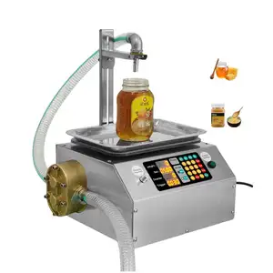 Mesin pengisi Sub otomatis penuh pasta wijen madu lem minyak dapat dimakan mesin pengisi cairan kental