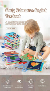 <span class=keywords><strong>Livre</strong></span> en tissu pour jouets d'éducation précoce 4 pages 8 faces livres de palmier anglais pour enfants <span class=keywords><strong>livre</strong></span> de manga anglais pour enfants enfants - Product Image 2
