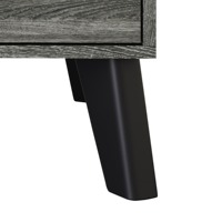 Table de chevet moderne en bois d'ingénierie gris foncé, durable, style mid-century, service OEM