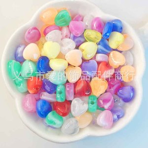ลูกปัดอะคริลิครูปหัวใจ 9 มม. คละสี สำหรับทำสร้อยข้อมือ ยี่หวู โอริจิน FYSSYZ - Product Image 2