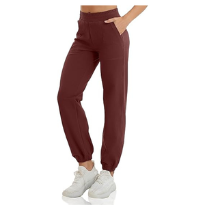 Pantalones Jogger de Cintura Alta con Puños Elásticos y Bolsillos para Mujer |   Pantalones elásticos para yoga, gimnasio, correr y uso diario - Product Image 1