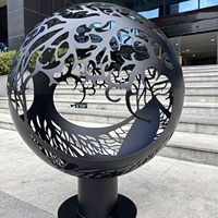 Ornements décoratifs de grande sculpture abstraite extérieure en paysage immobilier d'acier inoxydable faits sur commande