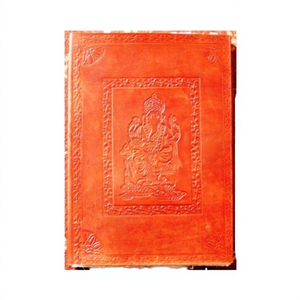 Diario de cuero genuino hecho a mano con diseño de Ganesha de dios hindú en relieve, cuaderno de calidad superior para regalo de escritura y meditación - Product Image 1
