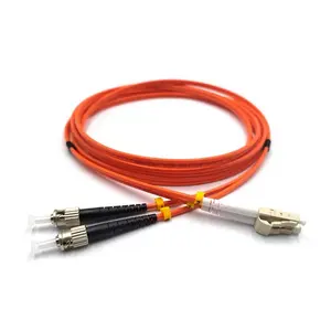 óptica parche cable dual Suppliers-1m 3m 5m OM1 OM2 dual core multimodo parche cable lc dúplex, st Cable de parche de fibra óptica