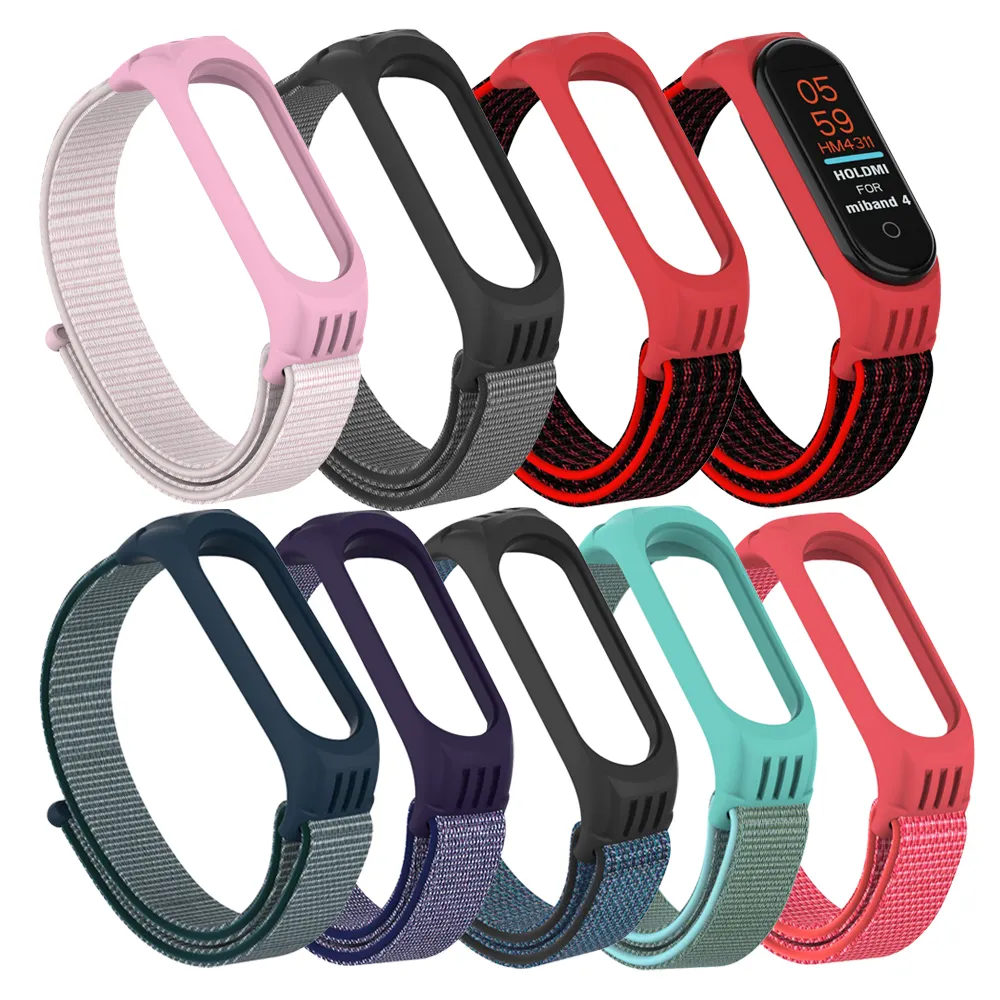 Cinturino in Nylon ShanHai per Xiaomi Mi Band 5 6 cinturini da polso per Mi Band 5 braccialetti colorati Stick fasce di stoffa per accessorio Miband 5