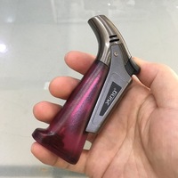 Mini briquet torche à jet droit bleu coupe-vent pour cigares, moxibustion et soudure