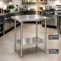 Tables en acier inoxydable 304/201, parfaites pour toutes sortes d'utilisations, comme les barbecues en plein air, les étagères de garage, etc.