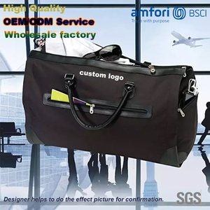 Wholesale Luxury Foldable Travel <strong>Men</strong> Suit Bag Waterproof Garment Weekender <strong>Duffel</strong> Bag High Quality Leather Garment Duffle Bag - Product Image 1