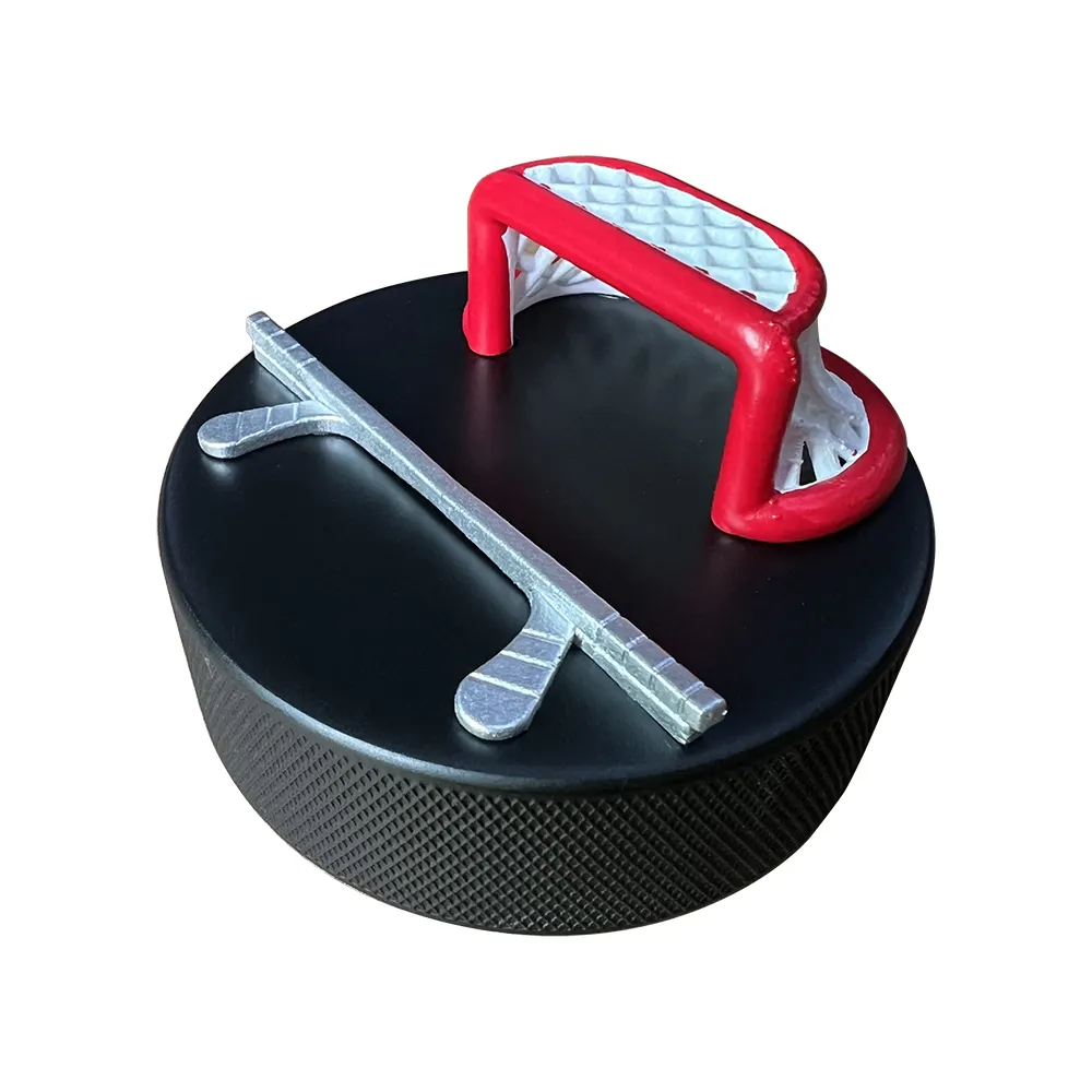 Suporte de resina para telefone, puck de hóquei no gelo, presente de lembrança, suporte de exibição para pucks de hóquei