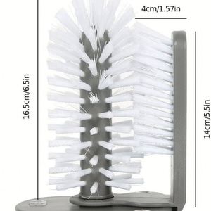 Plastic <b>Bottle</b> & Glass Cup Cleaning <b>Brush</b> with Suction Base for Kitchen Sink-Eco-Friendly Home Tool - Product Image 4