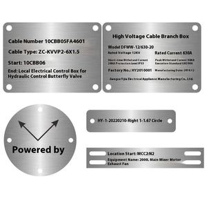 Edelstahl Benutzer definierte Nummern schild Zeichen Quadrat Hohl metall Laser gravur Kabel Ausrüstung Tag Klassifizierung Mark Fahrbahn - Product Image 1