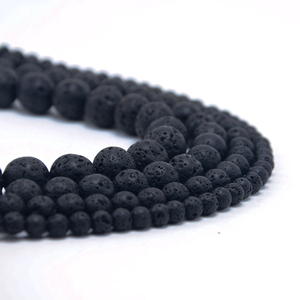 Wholesale Jewelry Making Supplier 4/6/8/10mm <strong>Black</strong> Lava Round Natural Stone <strong>Beads</strong> for Bracelet - Product Image 5