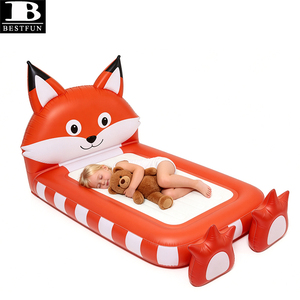 Cama de Viaje Inflable Portátil con Forma de Zorro para Niños Pequeños, Colchón de Aire Aterciopelado para Niños, <span class=keywords><strong>Mueble</strong></span> de Piso Resistente para el Hogar, Campamentos y Pijamadas - Product Image 2