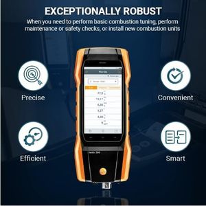 Analyseur de combustion Testo 300, kit HVAC avec imprimante pour la mesure de la pression différentielle des gaz de combustion - Product Image 5
